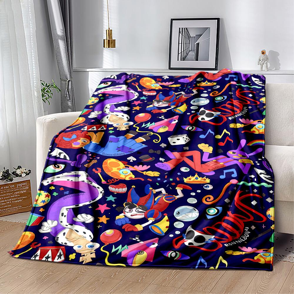 Digital Circus Blanket Ultra-Soft Perfect for Office Chair Chair Office All-Season Use Playful Design Gift for Travel Home Birthdays