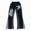 Star letter 3D printed hooded sweater men's and women's European and American hip-hop sweatshirt loose coat set