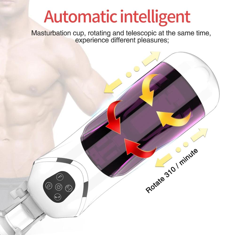 Automatic Piston Telescopic Rotation Male Masturbator Cup Blowjob Masturbator for Man Penis Sucker Vibrtor Handsfree Sex Machine