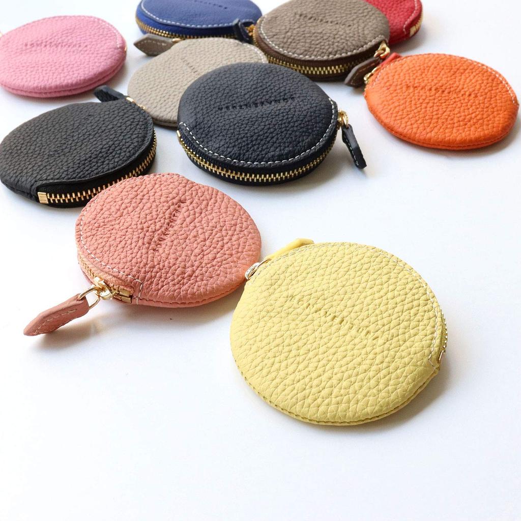 BONAVENTURA Bonaventura Round Coin Case Shrink Leather Italian Leather Genuine Leather Present Gift [Greige] BCCT3-GG
