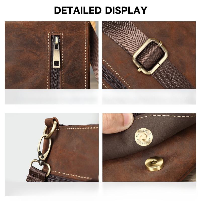 High-end Crossbody Bag, Outdoor Portable Small Crossbody Bag, Genuine Leather Casual and Versatile Shoulder Bag