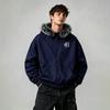 Felpa con Cappuccio e Zip, Collo Sfilacciato, Stile Street Retro, Vestibilità Larga con Spalle Cadenti, Capo d'Abbigliamento Caldo Casual per l'Uso Quotidiano