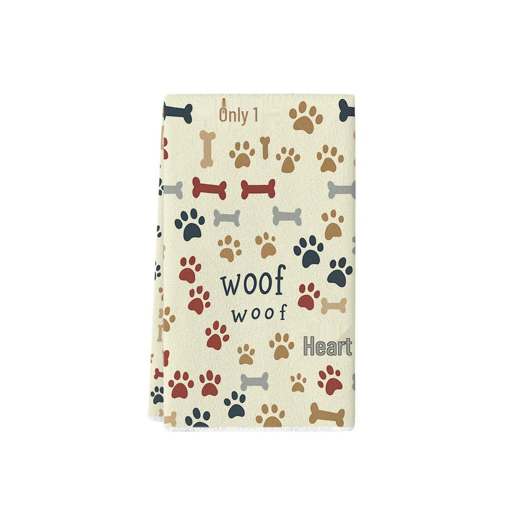 Assorted Cute Puppies Wearing Hats and Face Masks Tea Towels - Printed Kitchen Dish Towels and Rags