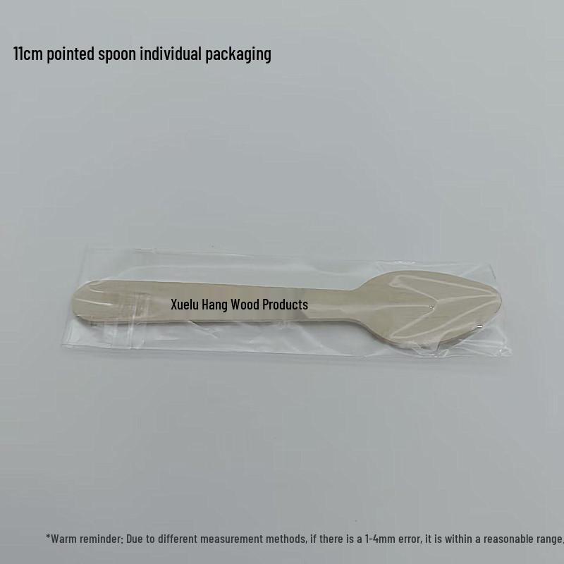 Eco-Friendly Biodegradable Birch Cake & Fruit Spoon - 110mm Disposable Wooden Utensil