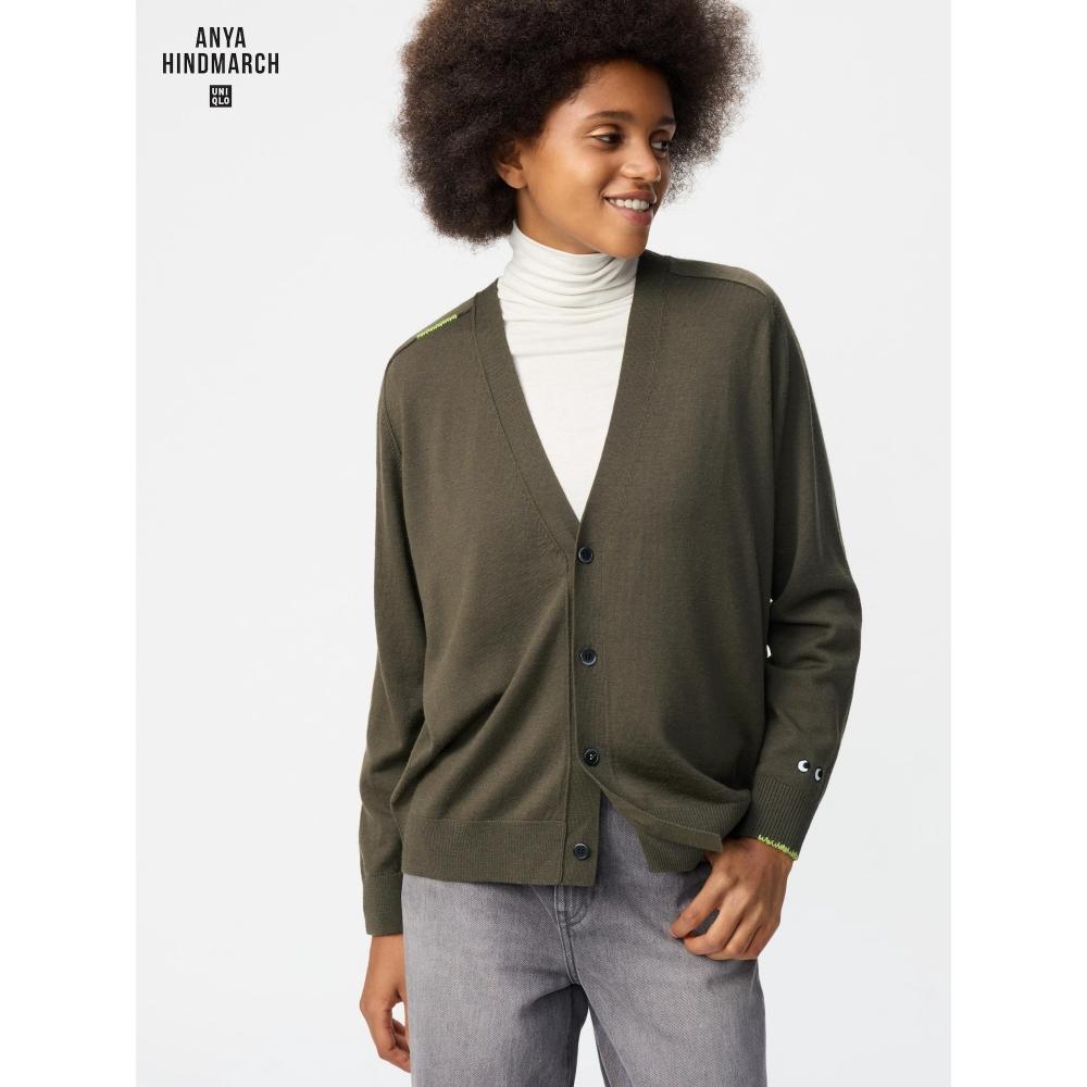 

Кардиган Uniqlo Merino Oversize с V-образным вырезом 57 OLIVE/WOMEN S
