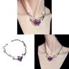 Fashion Amethyst Crystal Necklace With Cross Pendant For Women Summer 2024