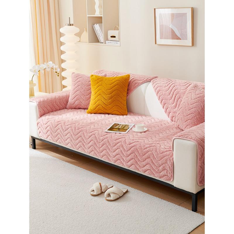 Velvet Sofa Cushion Winter Plush Non-Slip Seat Cover Cover Light Luxury Leather Sofa Special Cover Cloth