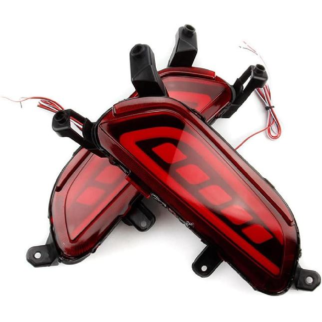 2Pcs LED Rear Reflector Fog Lamp Bumper Light Brake Light Turn Signal Light for Mazda CX-3 CX3 2015-2019