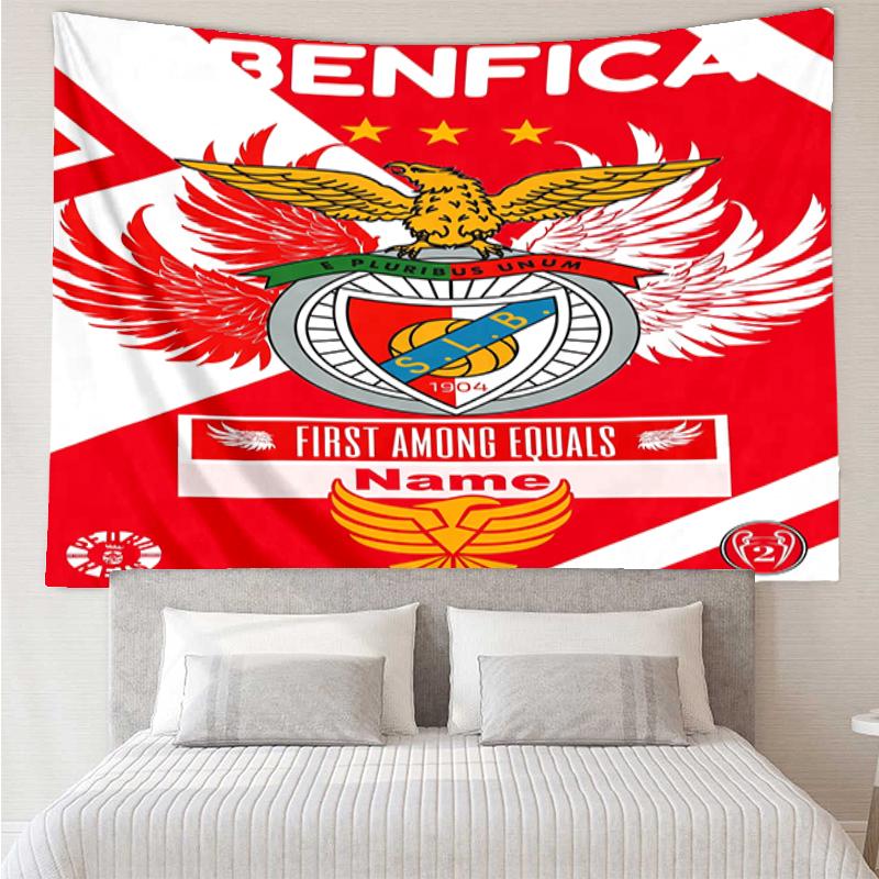 Tapisserie Personnalisée avec Impression Benfica, Toile de Fond, Installation Facile, Idéale pour la Chambre à Coucher, le Bureau et le Salon, avec Décoration Murale Esthétique.