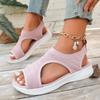 2026 Luxury Round Toe Platform Casual Shoes Comfortable Knit Breathable Open Toe Sandals Outdoor Vacation Beach Roman Sandals