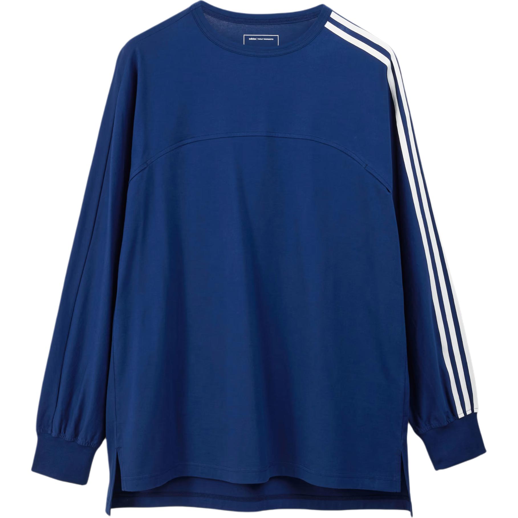 

Y-3 Striped Loose Long Sleeve Crew Neck T-Shirt Men Tops Dark-Blue JM7848 XL
