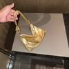 Aluminium Bankett Unterarm-Clutch Tasche Glänzender Geknoteter Griff Strasssteine Abendparty Luxus Hobo Handtasche Gold/Silber Schultertaschen