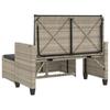 Garden Bench with Cushions and Footstool Light Grey Poly Rattan