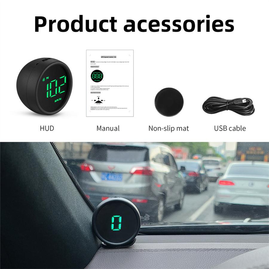 2.6"Car HUD Digital Head Up Display Gauge GPS System Speedometer Speeding Alarm