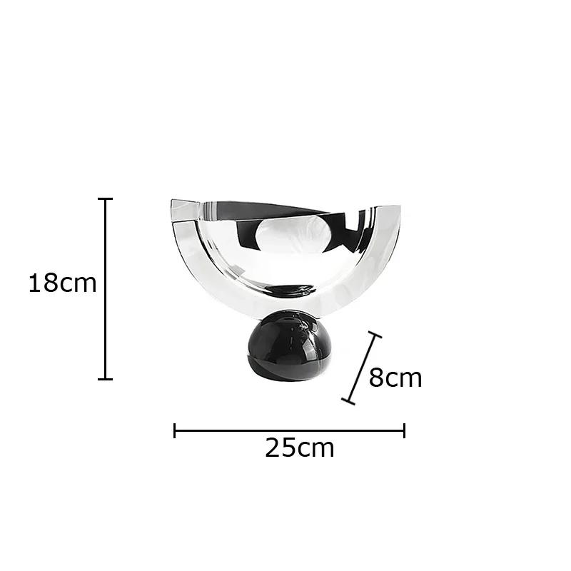 

Creative Stainless Steel Semi-circular Ornaments Abstract Artwork Desk Decoration Modern Crafts Statue Room Aesthetic Decor