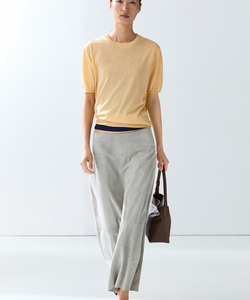 Masimodutti Wool Blend Short Sleeve Knit Sweater