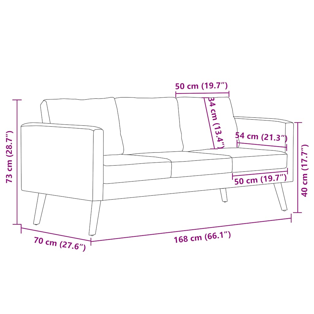 3 Seater Fabric Sofa In Dark Grey