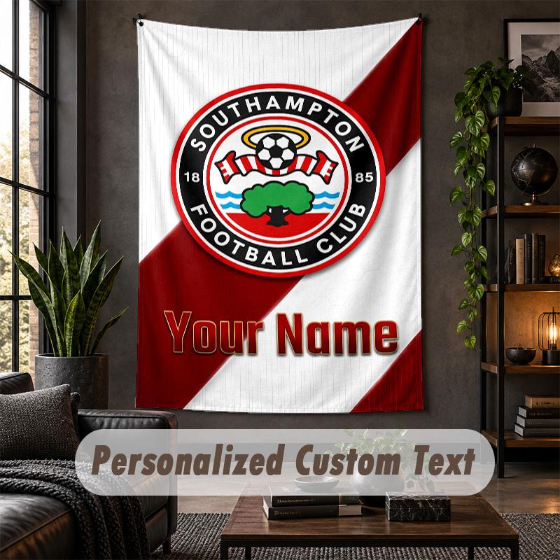 Arazzo da Parete Personalizzato, Testo Personalizzato Southampton FC, Tessuto Morbido Arte da Parete Per Decorazione Interna