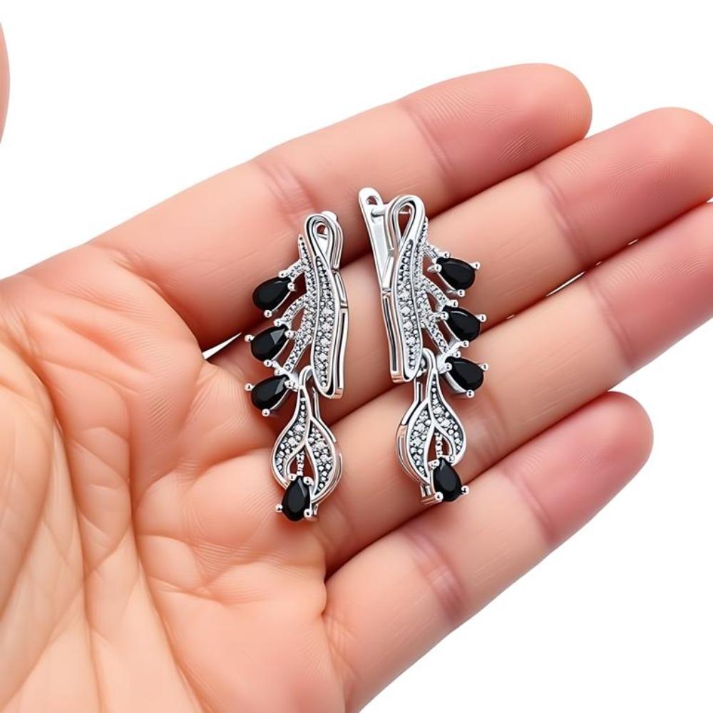 Black Awn Black Luxury Drop Earrings