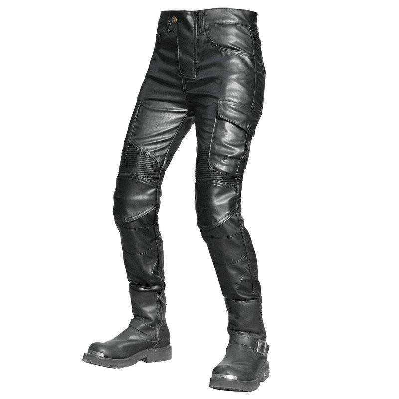 Motorcycle Riding Pants Women PU Leather Protective Gear Windproof Waterproof Crash Resistant Biker Trousers