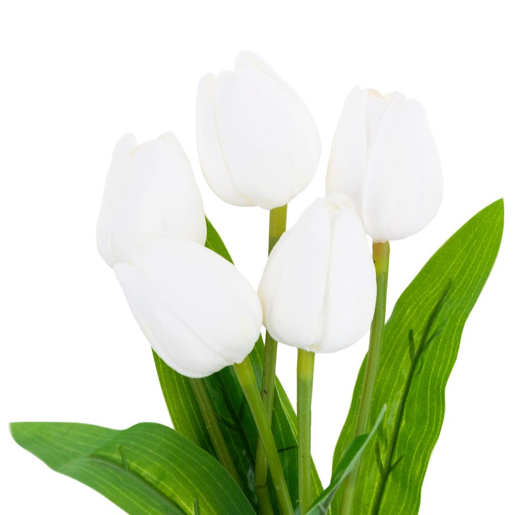 CV26799-4 ARTIFICIAL RUBBER-COATED YELLOW TULIP BEAUTIFUL AS LIFE FOAM TULIPS centerpiece