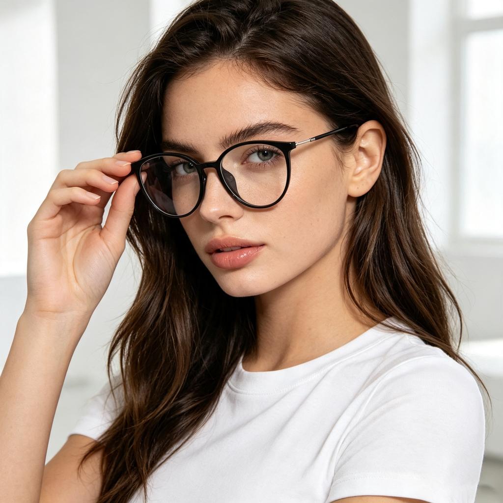 Xiaomi Round Photochromic Anti Blue Light Myopia Glasses Light Sensitive TR Metal Frame For Men Women 0 To ‑400 Diopters Home Office