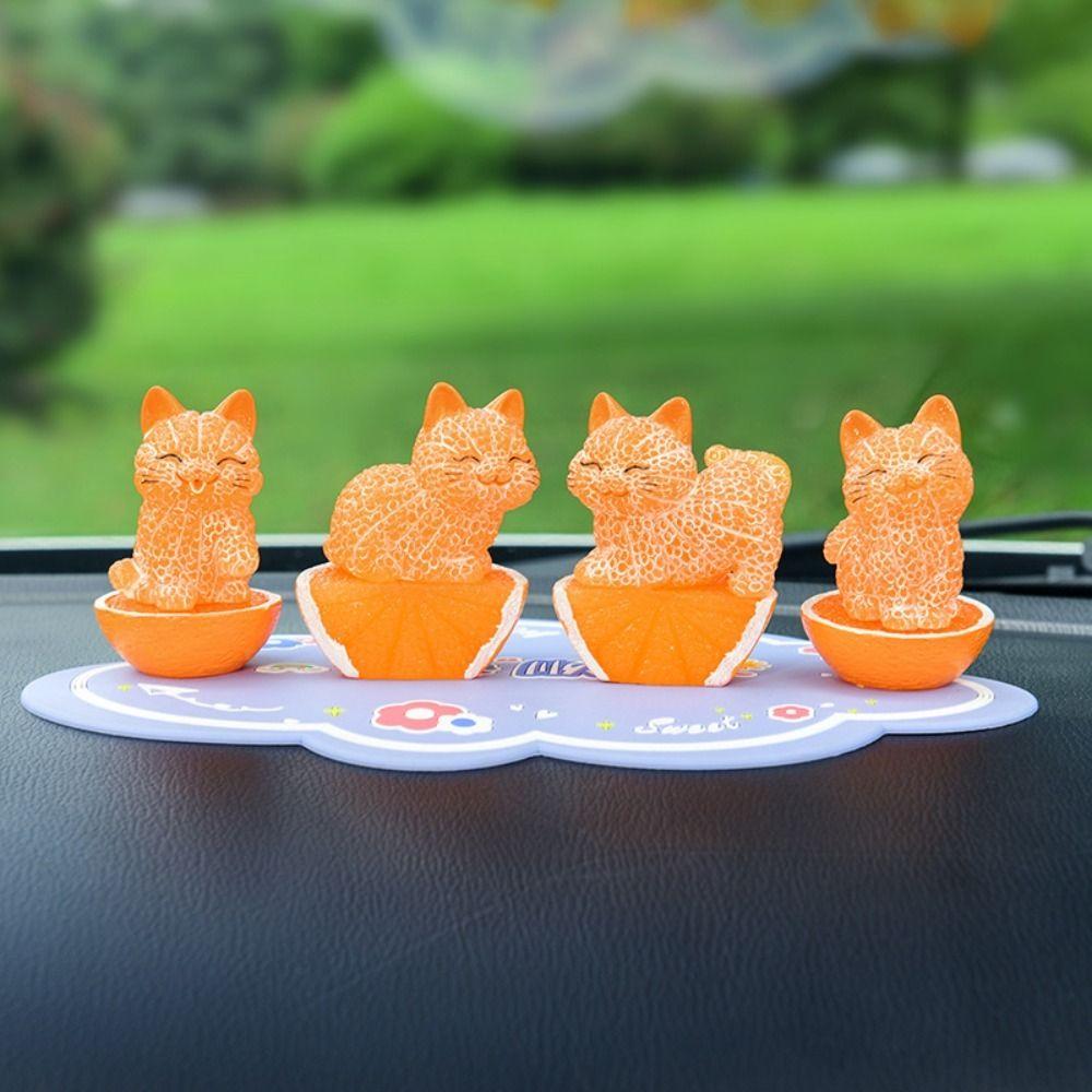 Orange Cat Cartoon Car Ornament Decoration Car Decor Car Interior Accessories  Centre Console