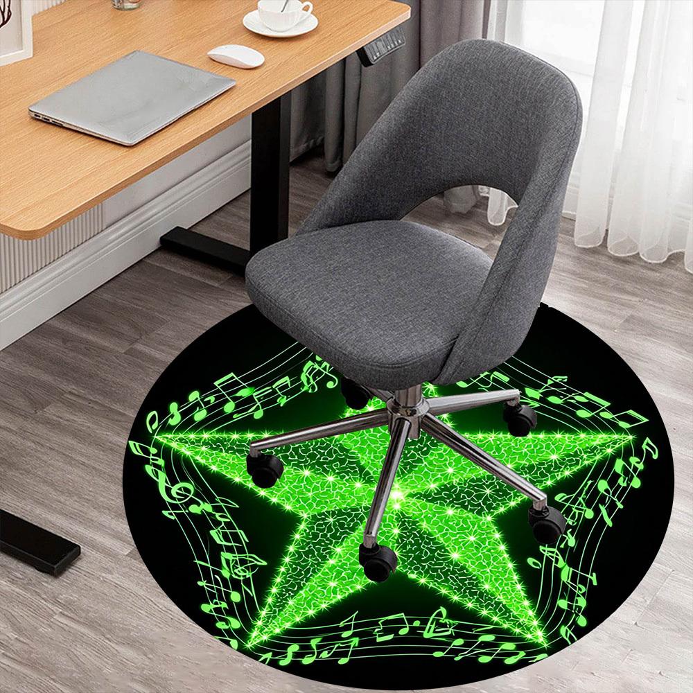 

1pc Star Music Round Chair mat office Area Rug - Non-Slip, Floor Mat for Office, Bedroom, Ideal home decor gift p0105090 80cm