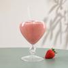 Kreativer herzförmiger Kelch mit Strohhalm, Personalisierter Glas-Wein-Saftbecher, Herzförmiges Stielglas für Champagner Martini, Hochzeitsgeschenk