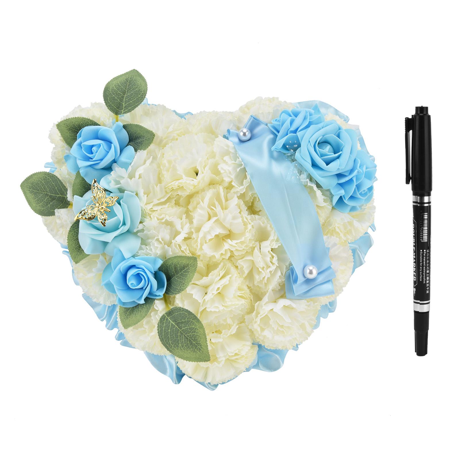 

Искусственные венки в форме сердца Свадебные венки Искусственные цветы Украшения для свадебной церемонии Годовщина Blue Holeless