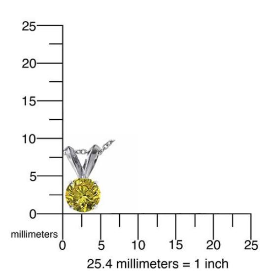 Vir Necklace Pendant White Gold K14 Yellow Diamond 45cm Chain Jewels, Women's 0.5 CT,