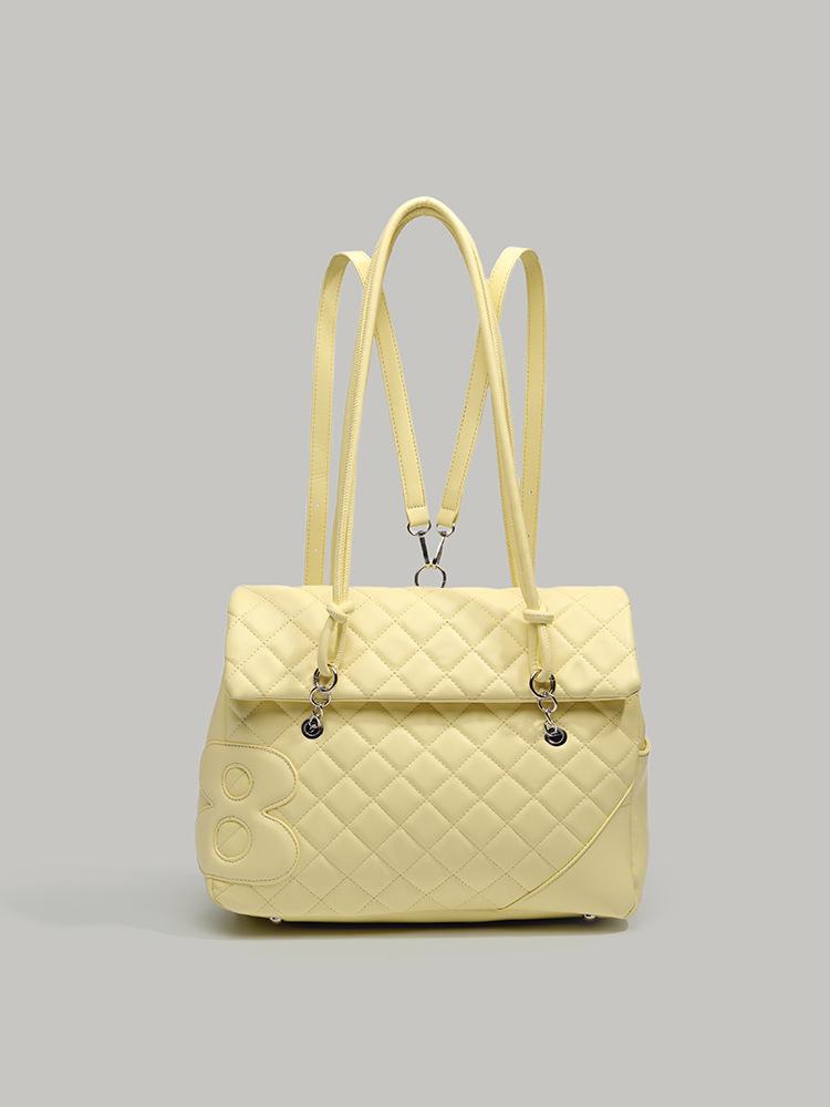 

Korean niche design diamond checkered shoulder bag 2025 new fashionable and versatile commuter tote bag cute style handbag жёлтый