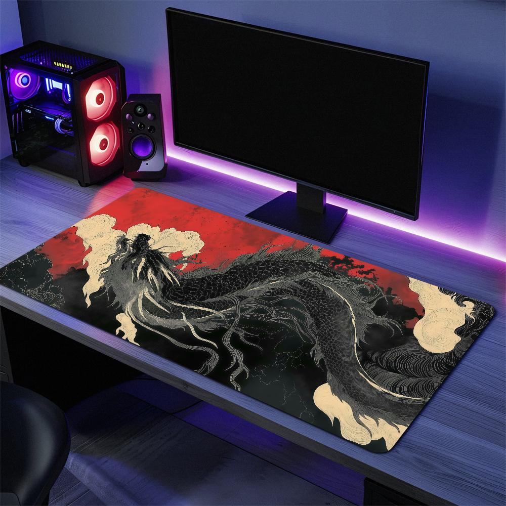 Blue and White Traditional Dragon S Mouse Pad Large Desk Mat Keyboard Ergonomic Office Rubber PC Nonslip Antifray Home Custom