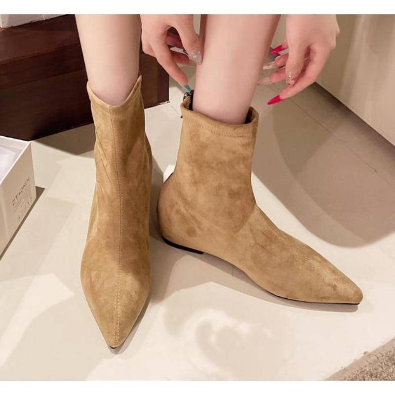 Cizme noi cu toc mic pentru femei Toamnă Iarnă Pantofi de damă Cizme simple și versatile Cizme scurte pentru femei Cizme de gleznă