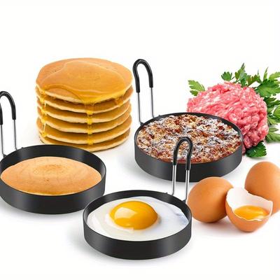 Heta Erbjudanden Äggringar Rostfritt Stål Äggformar för Stekning Runda Äggkokare Ring för Stekpanna Frukost Matlagning Stekta Äggringar