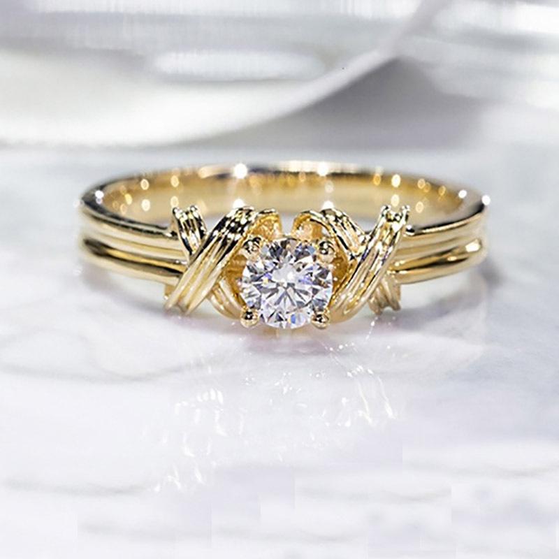 

Huajie 14K White Gold Zircon Interlaced Diamond Ring Size 12 белый