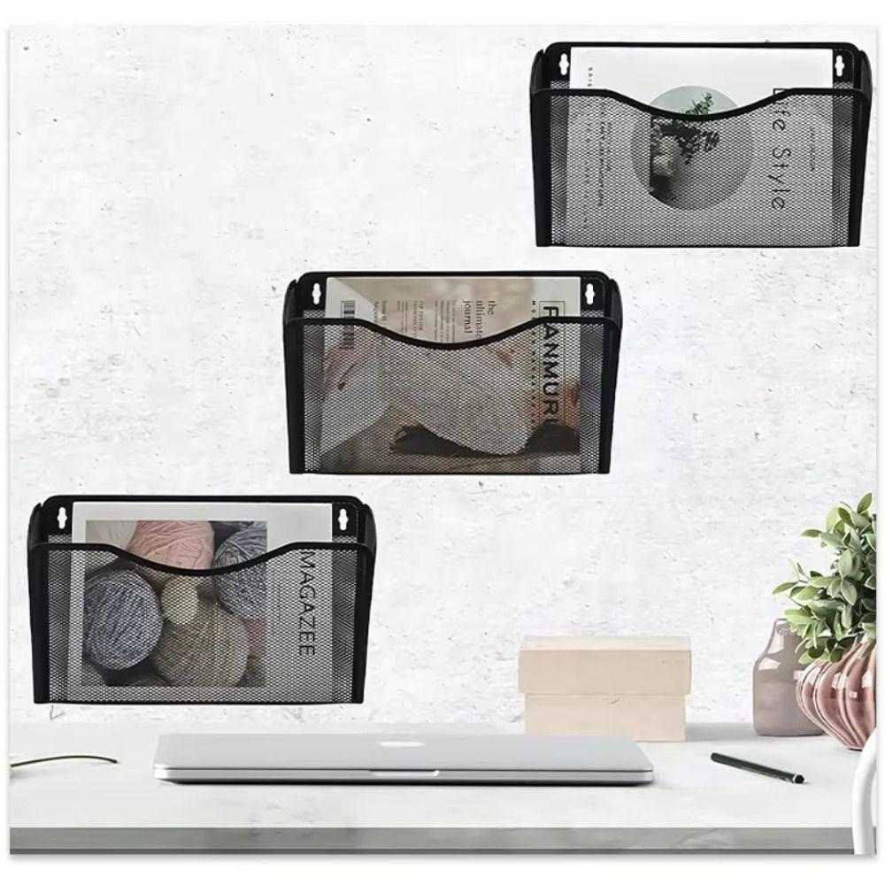 Magnetic Magazine Holder Rack Hanging File Organizer Basket Office