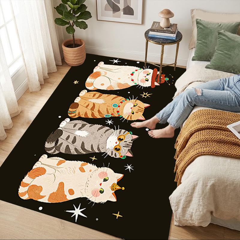Cat Parade Living Room Nonslip Area Rug Soft Carpet For Bedroom Game Playroom Sofa Office Home Decor Doormat Christmas Gift C929172
