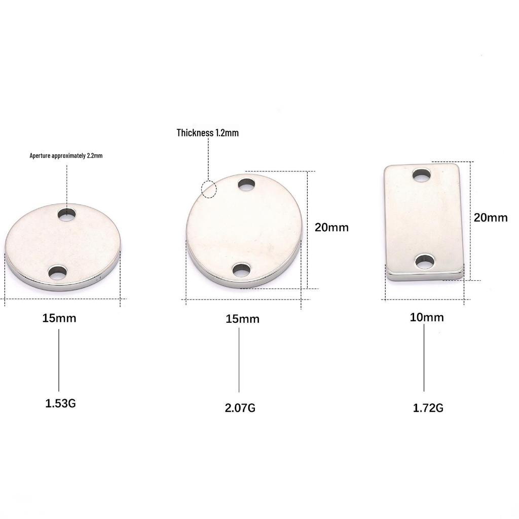 In Stock: 304 Stainless Steel Double Hole Oval Tags for DIY Jewelry, Laser Engravable Pendants