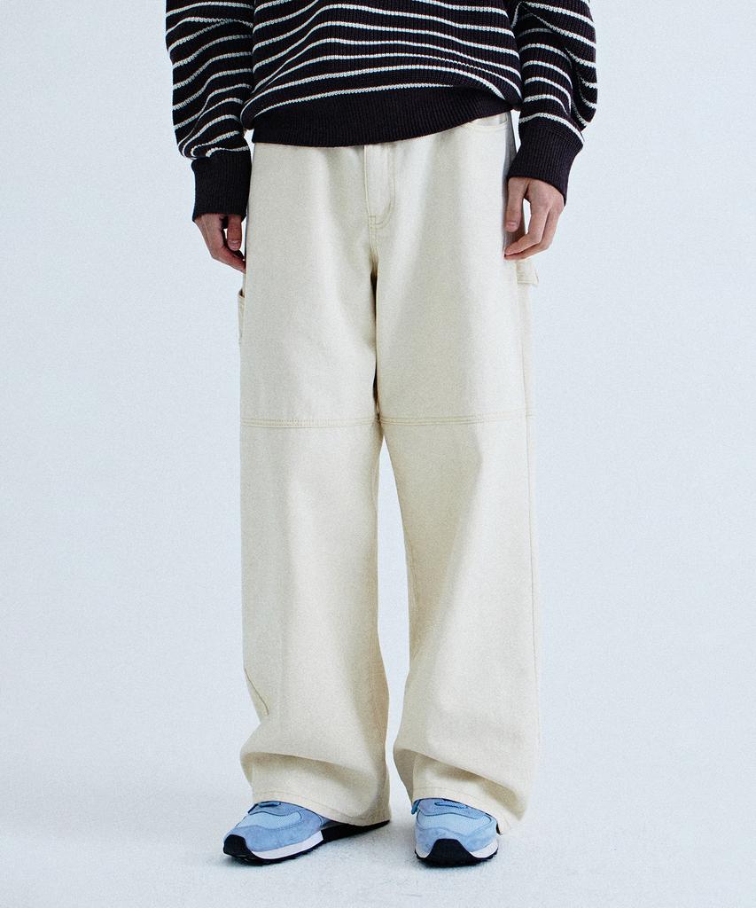 KIIMUIR Garment-Washed Carpenter Pants_Ecru