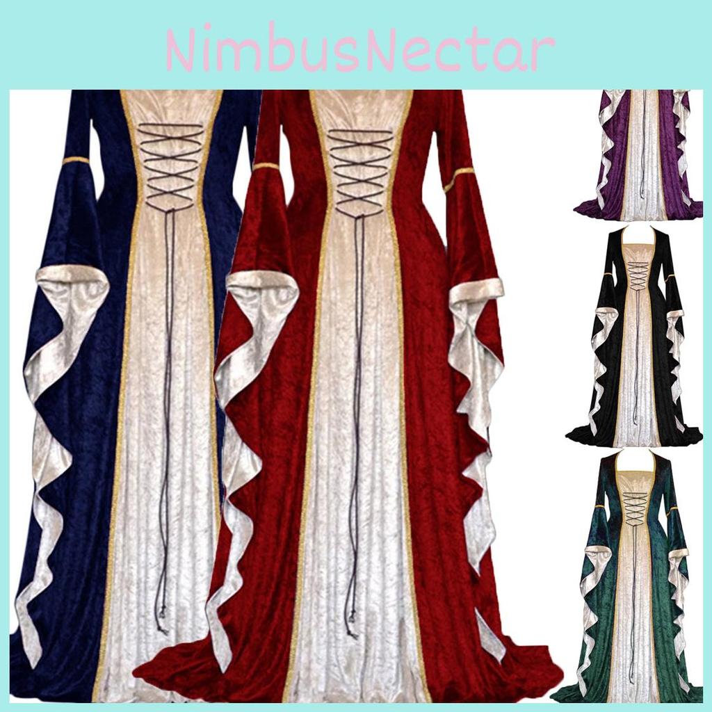 Beautiful Victorian Gothic Style Cosplay Dress In Multiple Colors With Ribbon Decorations