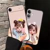 Cartoon Girl Pattern Case for iPhone XS Max XR 13 12 11 17 Pro Max 7 8 17Air 15 16 14 Plus Black Soft Phone Cover