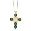 Gilded Crystal Crucifix Necklace Light Crucifix Pendant Chain Zircon Cross Necklace  Pray