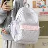 Student Schoolbag Large Capacity Multi-Function Backpack Dot Bow Print Women's Lightweight Backpack
