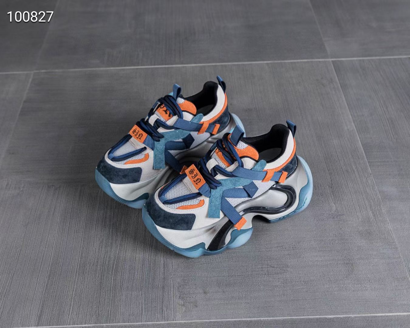 

Европейская станция папины кроссовки женские инс трендовые осень 2025 новые ретро платформа кожаные универсальные увеличивающие рост повседневные туфли 40 синий