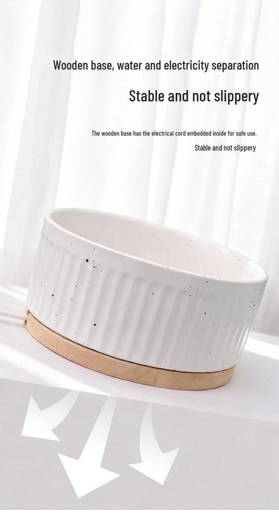 Heated Ceramic Pet Water & Yogurt Bowl for Cats & Dogs