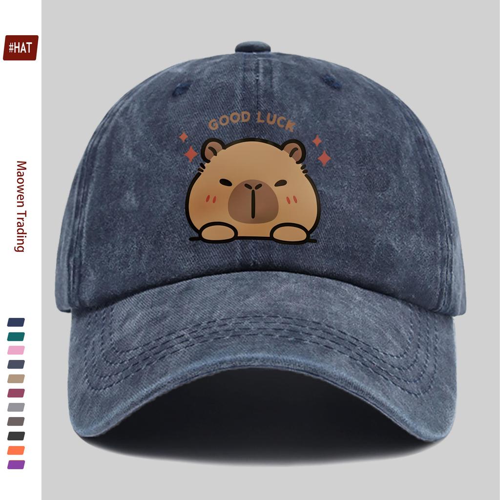 pc Cute Capybara Print Baseball Cap Fashion Casual Design Golf Hat Home Leisure Decor Hat Comfortable Lightweight Papa Cap