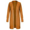Women Long Sleeve Cardigan Long Button Coat Solid Color Casual Loose Cardigan