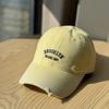 Spring/Summer New Style Distressed Letter Embroidery Soft Top Baseball Cap, Unisex, Fashionable, Casual, Versatile, High-Quality Trendy