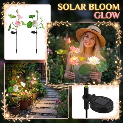 Solar Powered Outdoor Garden Light with Artificial Flower Design and Adjustable Stake for Yard Pathway Decoration and Landscape Lighting